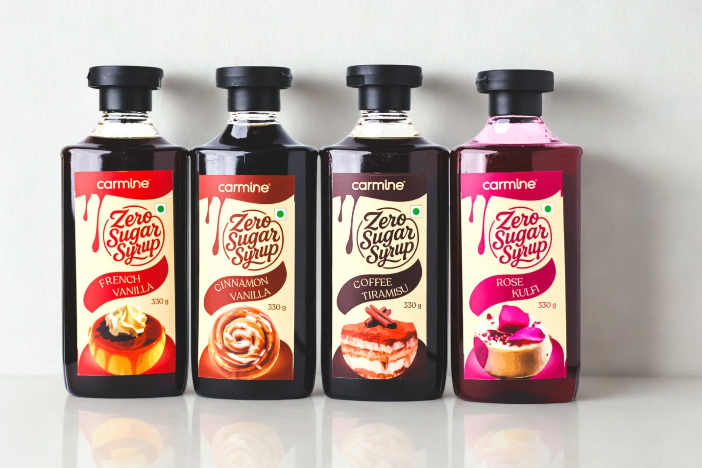 Zero Sugar Rose Kulfi Syrup - Natural, Plant-Based, No Artificial Sweeteners, Clean Label Indian Dessert Syrup, 330 g