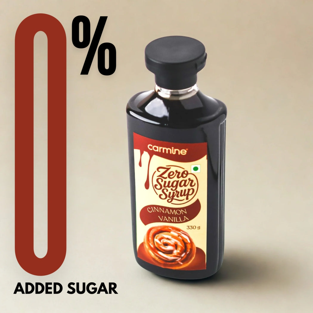 Zero Sugar Cinnamon Vanilla Syrup - Natural, Plant-Based, Sweetened with Pure Monk Fruit, Clean Label, 330 g