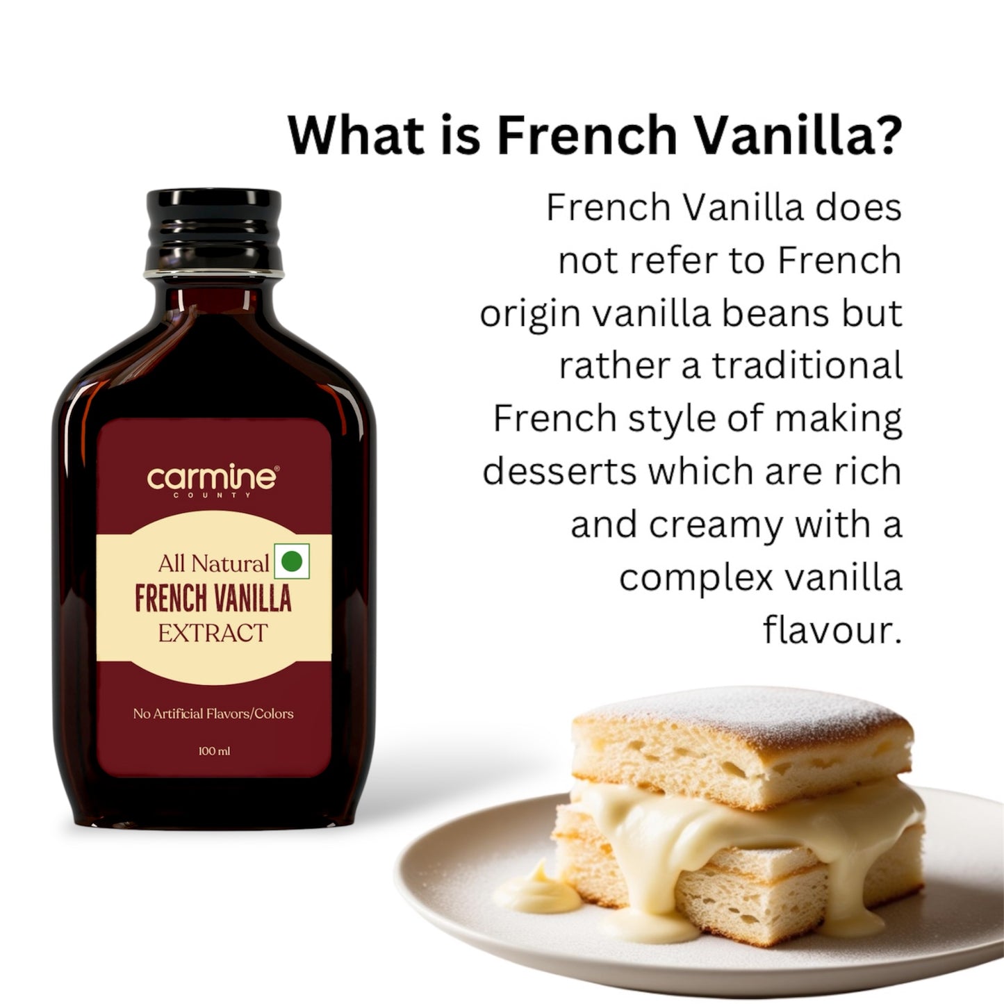 Carmine County Natural Vanilla Paste - Special Squeezy Value Pack (320g) | Classic French, Madagascar, and Indian Vanilla | 100% Natural | No Preservatives | Clean Label