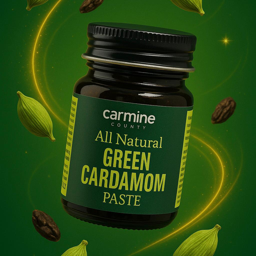 Carmine County All Natural Green Cardamom Paste – 50g Pure, Aromatic & Clean-Label Flavor for Desserts, Teas & Bakes