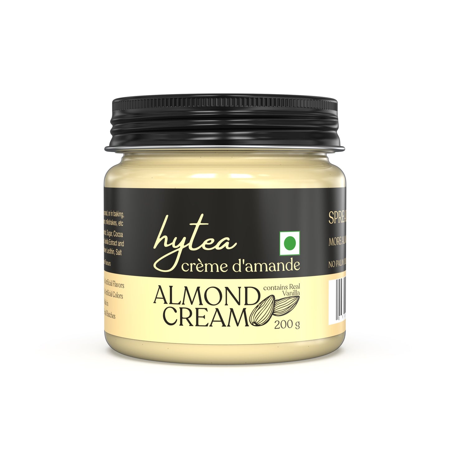 Hytea Spreadable Pure Almond Cream 200 g, Made with Pure Cocoa Butter