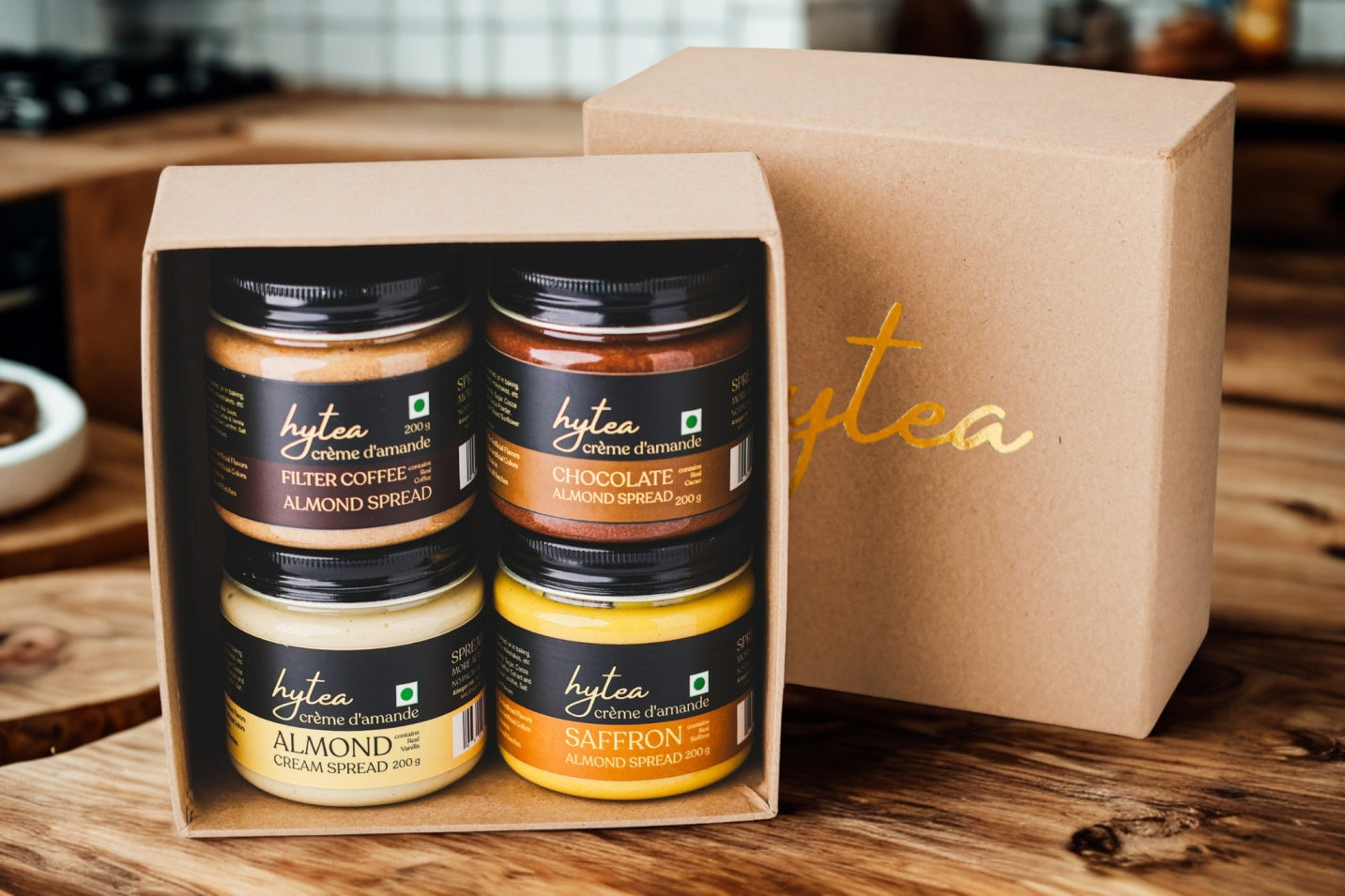 Hytea Natural Almond Cream Spreads | Combo Gift Pack of 4 Flavours | 200 g each
