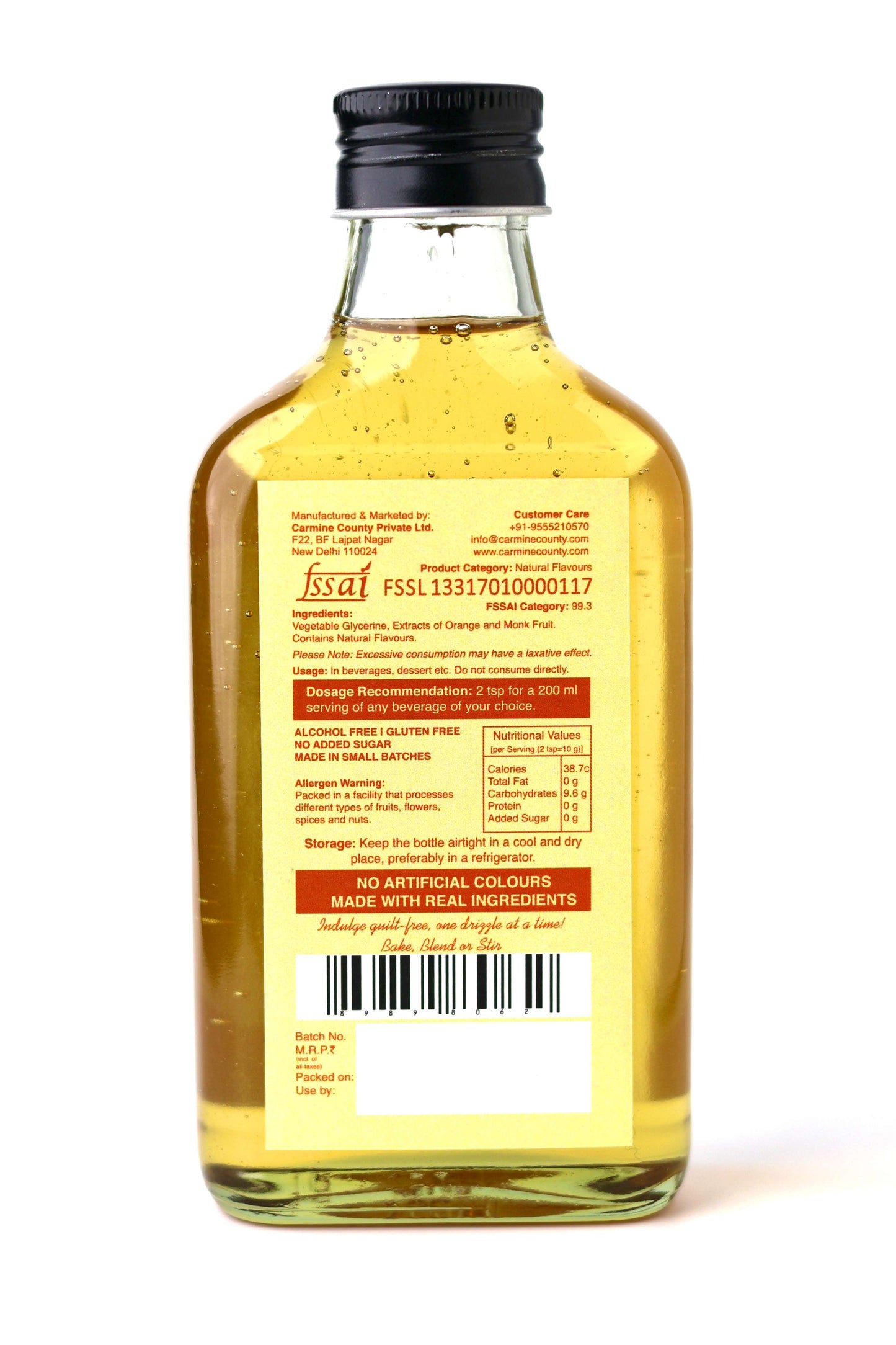 Zero Sugar Syrups | Gift Pack for Coffee and Milkshakes | Bourbon Vanilla and Orange Burst Syrup 240 g each