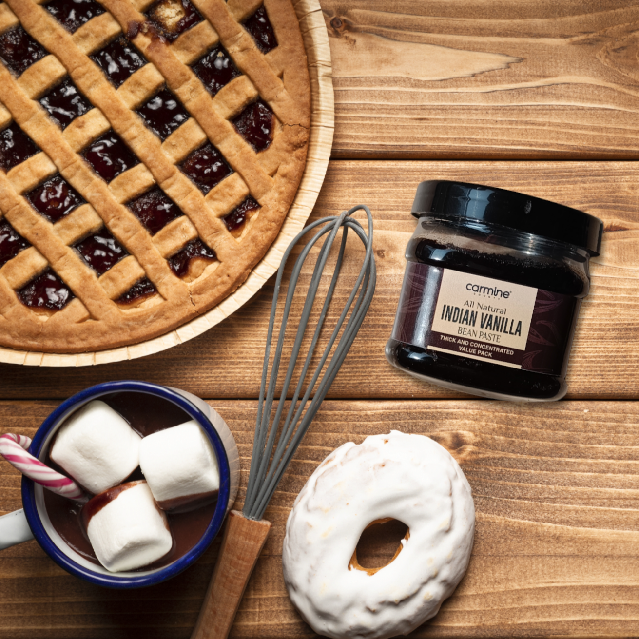 Carmine County All Natural Indian Vanilla Bean Paste, Thick and Concentrated, Value Pack 200 g