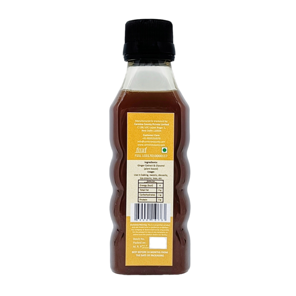 Carmine County All Natural Pure Ginger Extract 100 ml