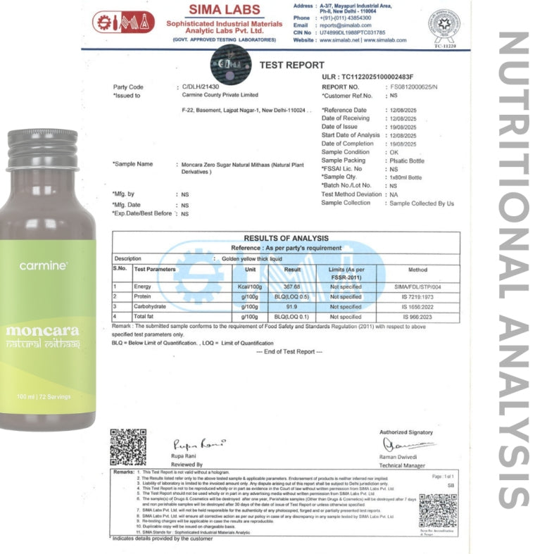 Moncara Natural Mithaas | Monk Fruit based Liquid Extract | 100% Plant-Based, Low Calorie Sugar Replacer | Zero Glycemic Index | Keto & Diabetic Friendly