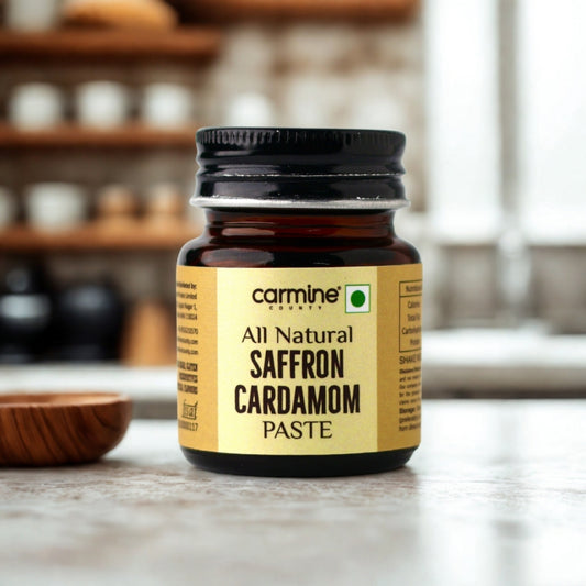 Carmine County All Natural Saffron Cardamom Paste 50g | For Baking, Masala Chai, Milkshakes & Desserts