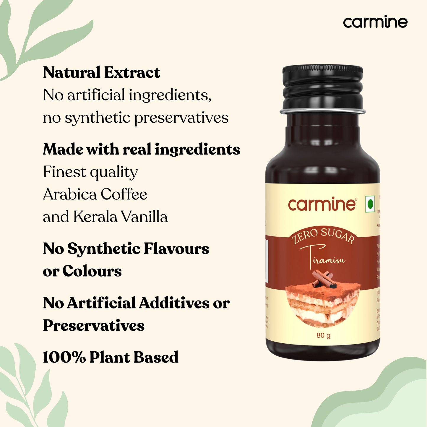 Carmine Zero Sugar Tiramisu Extract, 80g