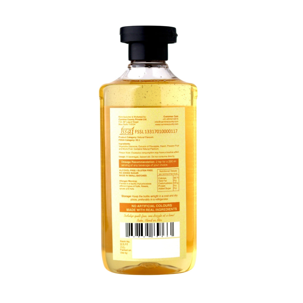 Zero Sugar Tropical Bliss Syrup - Natural, Plant-Based, Sweetened with Pure Monk Fruit, Natural, Preservative-Free, No Artificial Flavours 330 g