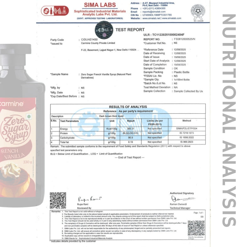 Zero Sugar Tiramisu Syrup - Natural, Plant-Based, Sweetened with Pure Monk Fruit, Clean Label Dessert Syrup, 330 g
