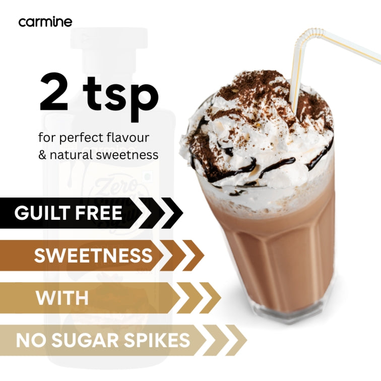 Zero Sugar Tiramisu Syrup - Natural, Plant-Based, Sweetened with Pure Monk Fruit, Clean Label Dessert Syrup, 330 g