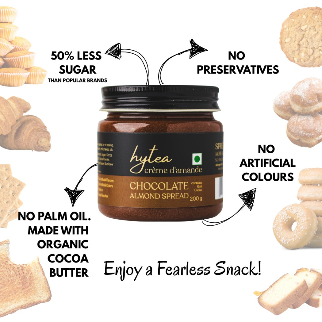 Hytea Natural Almond Cream Spreads | Combo Gift Pack of 4 Flavours | 200 g each