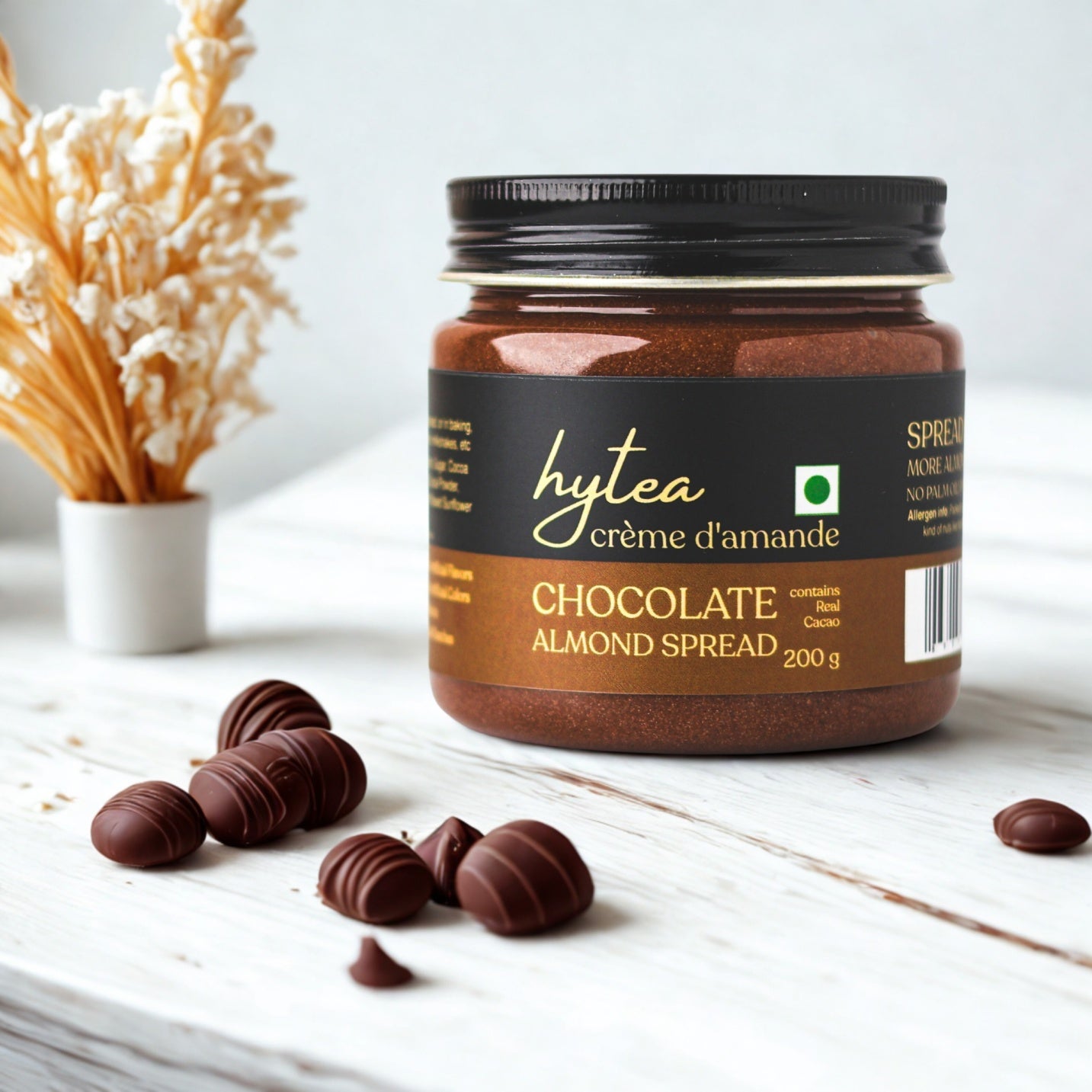 Hytea Chocolate Almond Cream Spread 200 g, Made with Pure Cocoa Butter