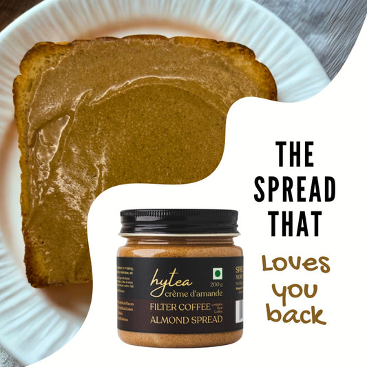 Hytea Filter Coffee Almond Cream Spread 200 g, Made with Pure Cocoa Butter