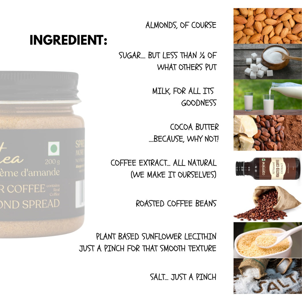 Hytea Filter Coffee Almond Cream Spread 200 g, Made with Pure Cocoa Butter