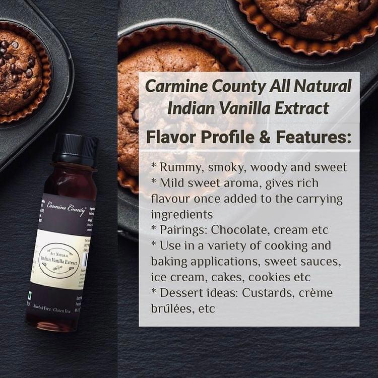 Carmine County All Natural Indian Vanilla Extract