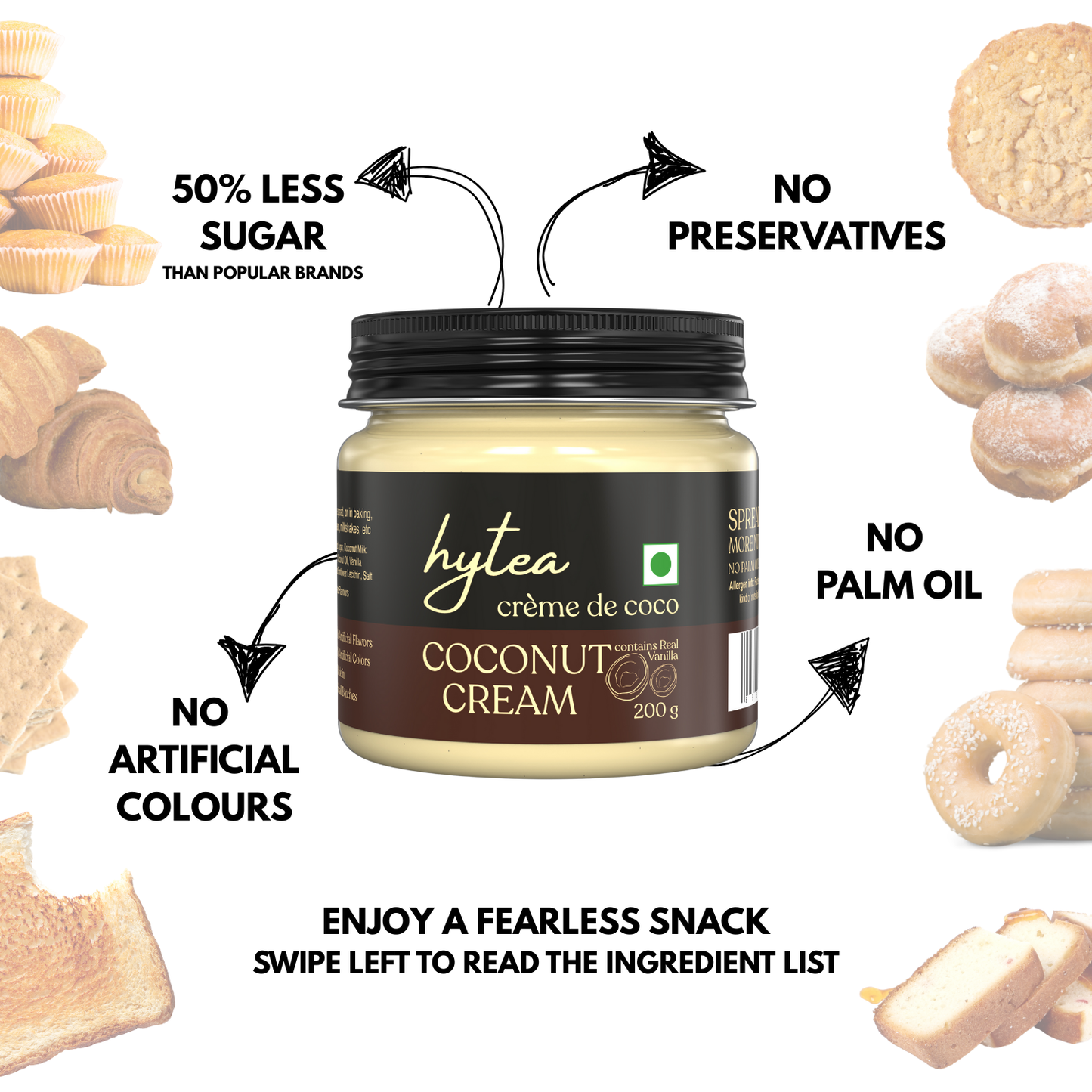 Hytea Natural Spreadable Creams | Combo Gift Pack of 4 Jars | 200 g each