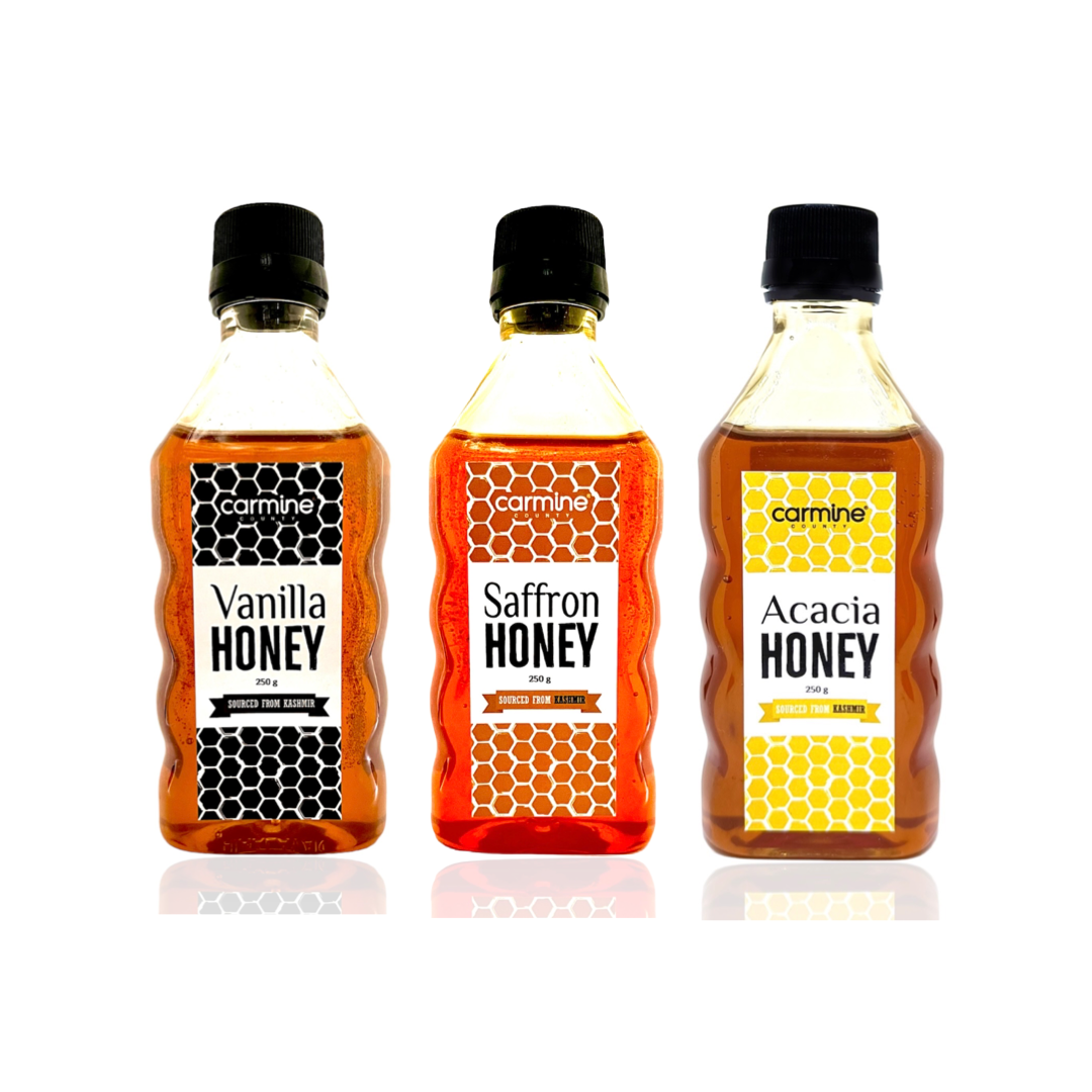 Carmine County Combo of All Natural Acacia Honey from Kashmir
