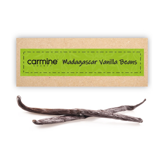 Carmine County All Natural Madagascar Vanilla Beans (2 Pods) Vacuum Sealed