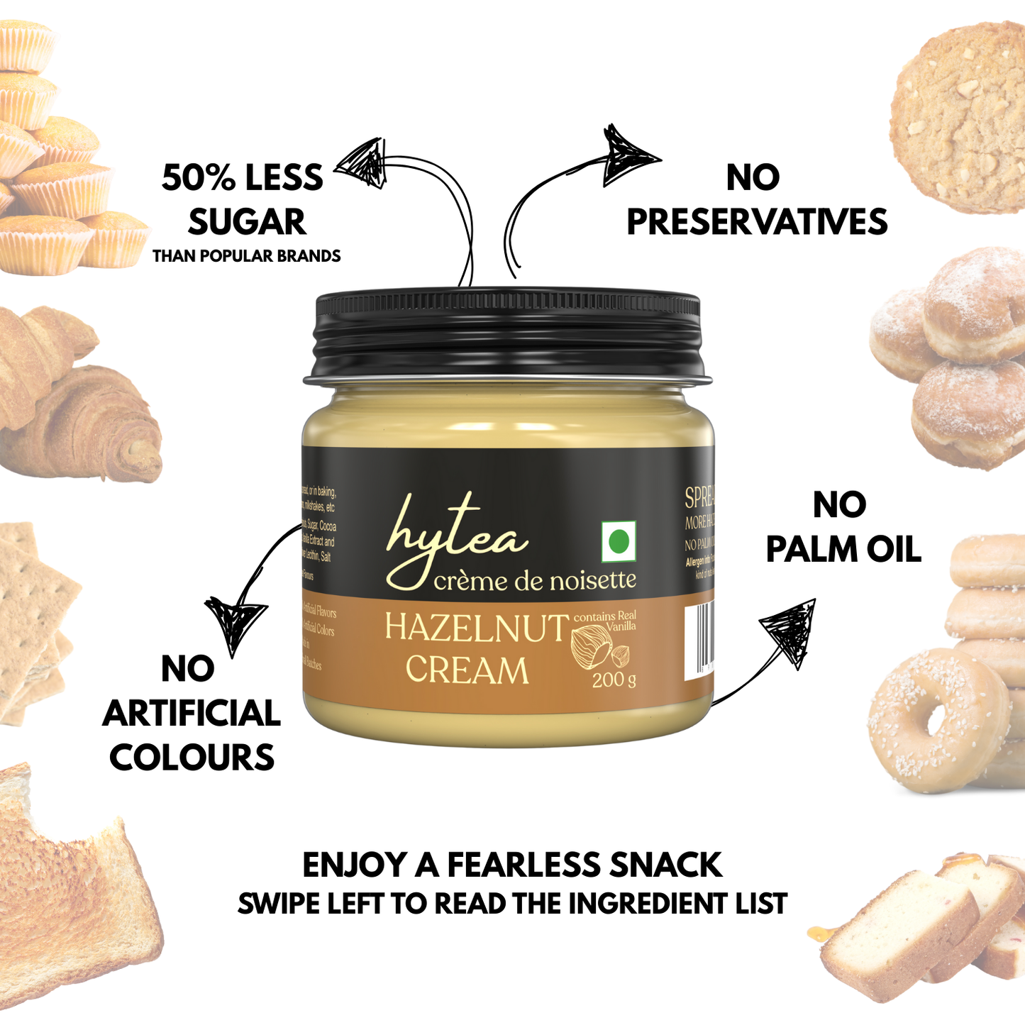 Hytea Natural Spreadable Creams | Combo Gift Pack of 4 Jars | 200 g each