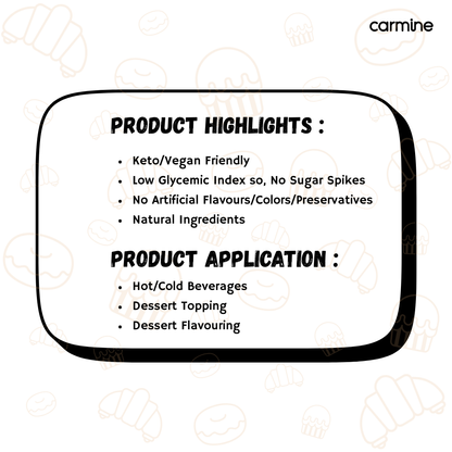 Zero Sugar Rose Syrup - Natural, Plant-Based, Sweetened with Pure Monk Fruit, Clean Label Indian Dessert Syrup, 330 g