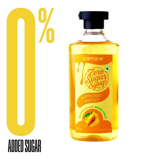 Zero Sugar Alphonso Mango Syrup - Natural, Plant-Based, Sweetened with Pure Monk Fruit, Natural, Preservative-Free, No Artificial Flavours 330 g