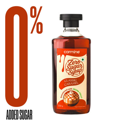 Zero Sugar Chocolate and Caramel Syrup Combo - 330 g x 2, Natural, Plant-Based, Sweetened with Pure Monk Fruit