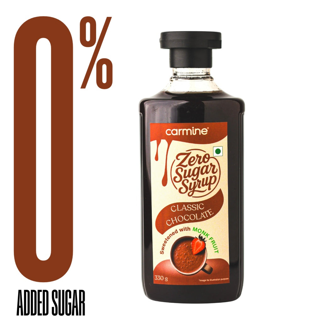 Zero Sugar Classic Chocolate Syrup - Natural, Plant-Based, Sweetened with Pure Monk Fruit, Clean Label Chocolate Syrup, 330 g