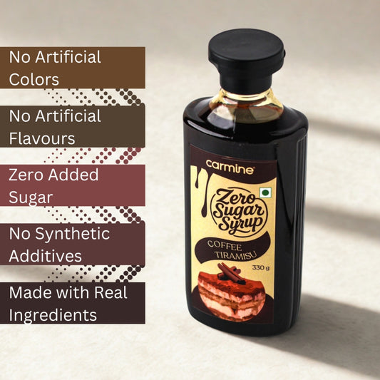 Zero Sugar Tiramisu Syrup - Natural, Plant-Based, No Artificial Sweeteners, Clean Label Dessert Syrup, 330 g