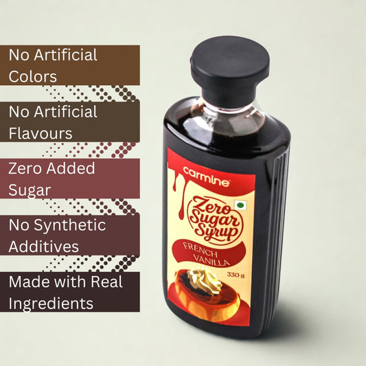 Zero Sugar French Vanilla Syrup - Natural, Plant-Based, No Artificial Sweeteners, Clean Label Vanilla Syrup, 330 g