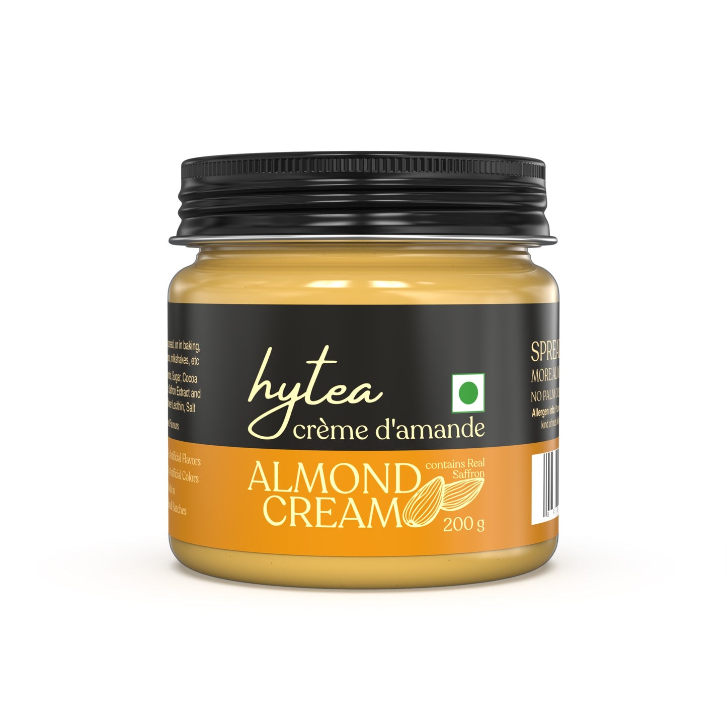 Hytea Spreadable Saffron Almond Cream 200 g, Made with Pure Cocoa Butter