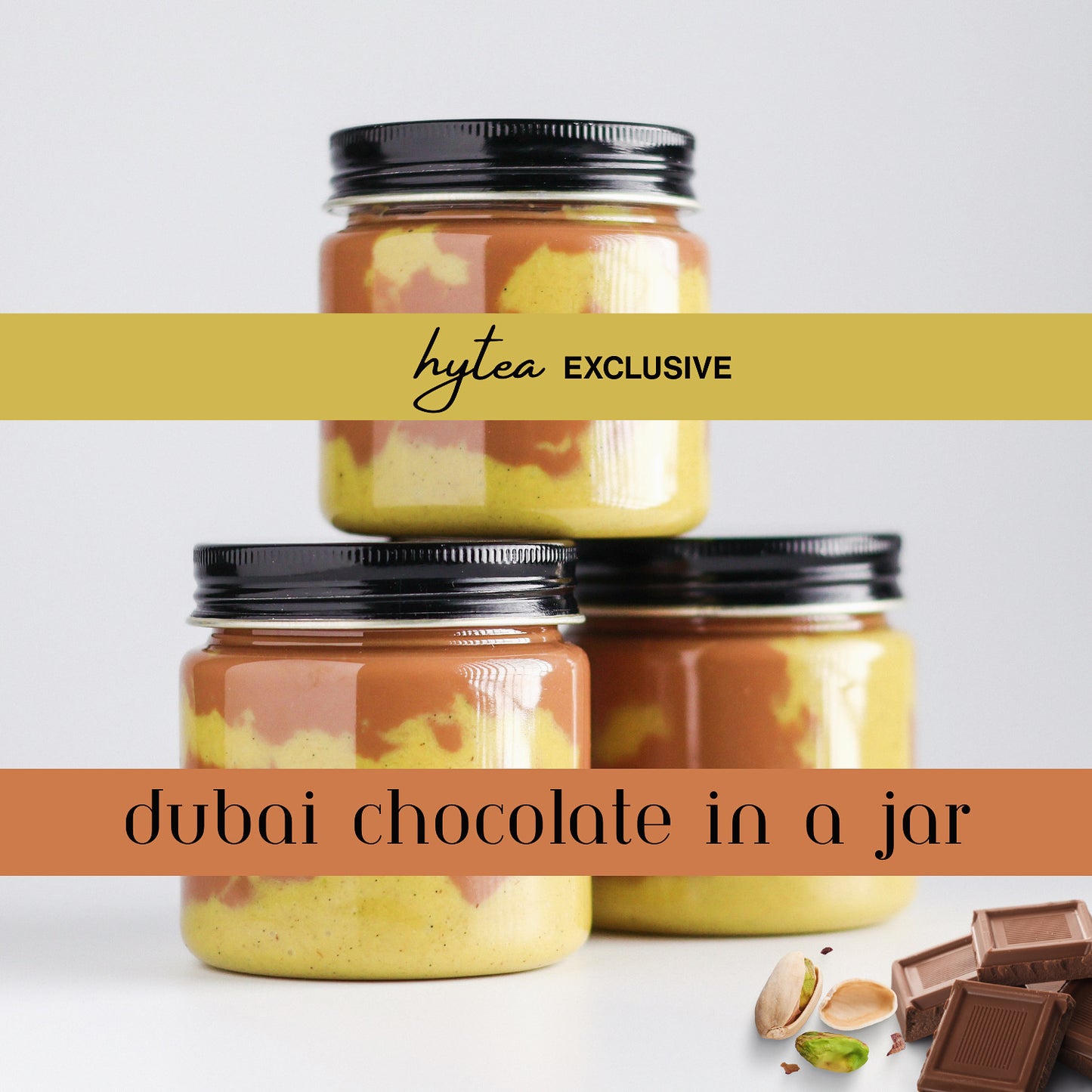 Hytea Dubai Chocolate | Luxe Spread with Premium Nuts, Real Cocoa & Clean Ingredients 200g