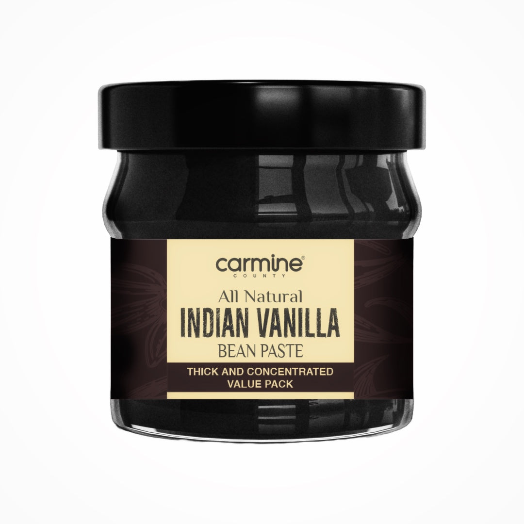 Carmine County All Natural Indian Vanilla Bean Paste, Thick and Concentrated, Value Pack 200 g