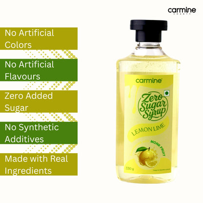 Zero Sugar Orange Burst & Lemon Lime Syrup Combo – 2 x 330 g | Natural, Preservative-Free, Monk Fruit Sweetened