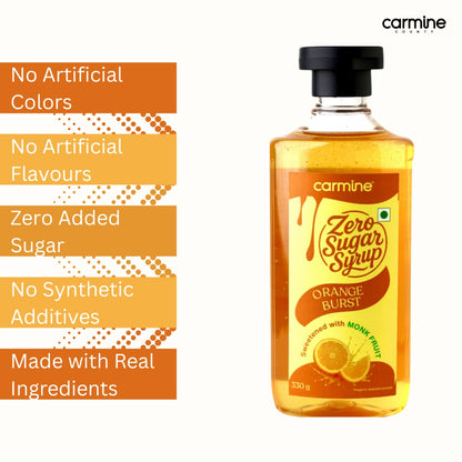 Zero Sugar Orange Burst & Lemon Lime Syrup Combo – 2 x 330 g | Natural, Preservative-Free, Monk Fruit Sweetened