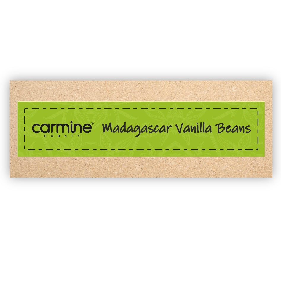 Carmine County All Natural Madagascar Vanilla Beans (2 Pods) Vacuum Sealed