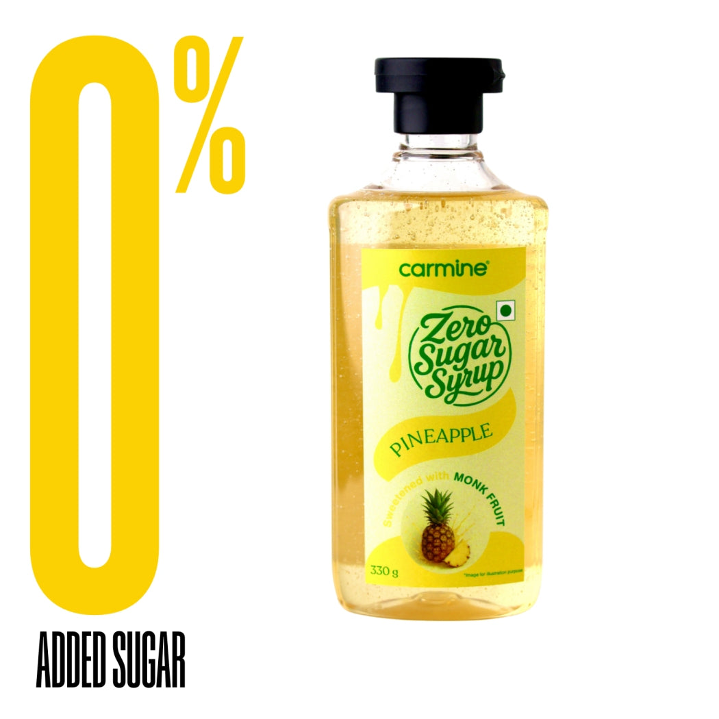 Zero Sugar Pineapple Syrup - Natural, Plant-Based, Sweetened with Pure Monk Fruit, Natural, Preservative-Free, No Artificial Flavours 330 g