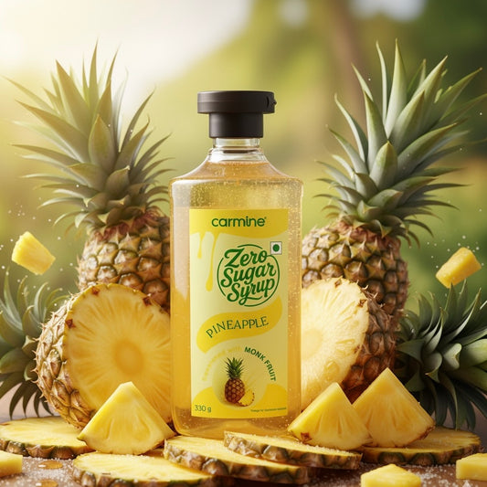 Zero Sugar Pineapple Syrup - Natural, Plant-Based, Sweetened with Pure Monk Fruit, Natural, Preservative-Free, No Artificial Flavours 330 g