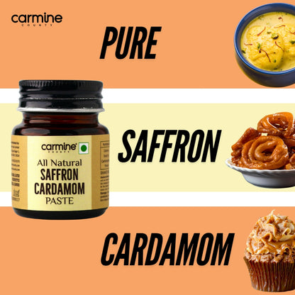 Carmine County All Natural Saffron Cardamom Paste 50g | For Baking, Masala Chai, Milkshakes & Desserts