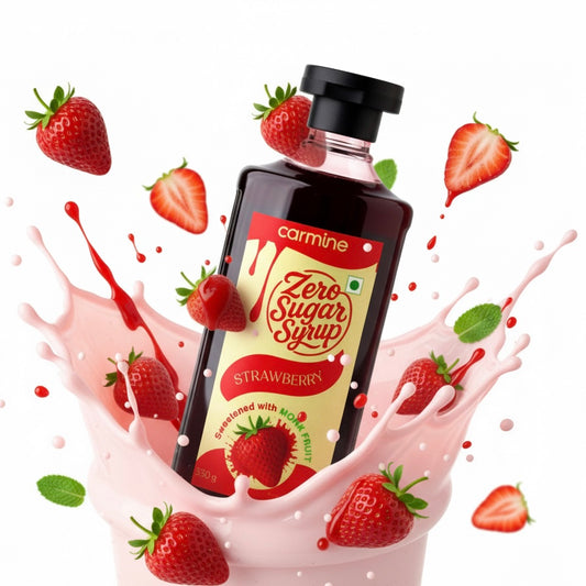 Zero Sugar Strawberry Syrup - Natural, Plant-Based, Sweetened with Pure Monk Fruit, Natural, Preservative-Free, No Artificial Flavours 330 g