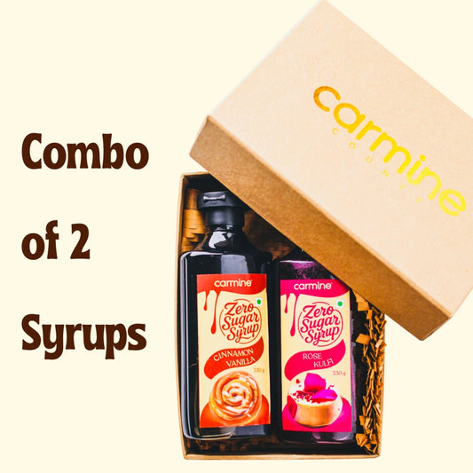 Zero Sugar Cinnamon Vanilla & Rose Kulfi Syrup Combo – 2 x 330g | Clean-Label, Natural Syrup for Beverages & Desserts