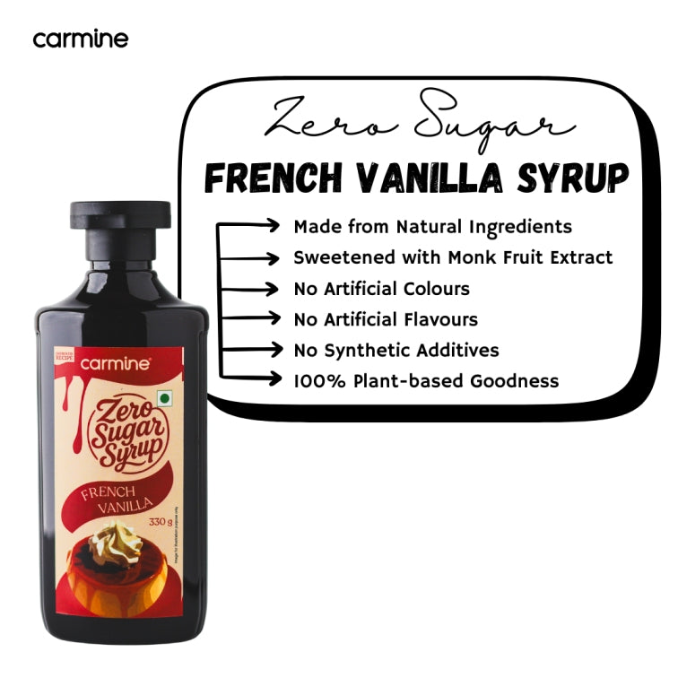 Zero Sugar Tiramisu Syrup - Natural, Plant-Based, Sweetened with Pure Monk Fruit, Clean Label Dessert Syrup, 330 g