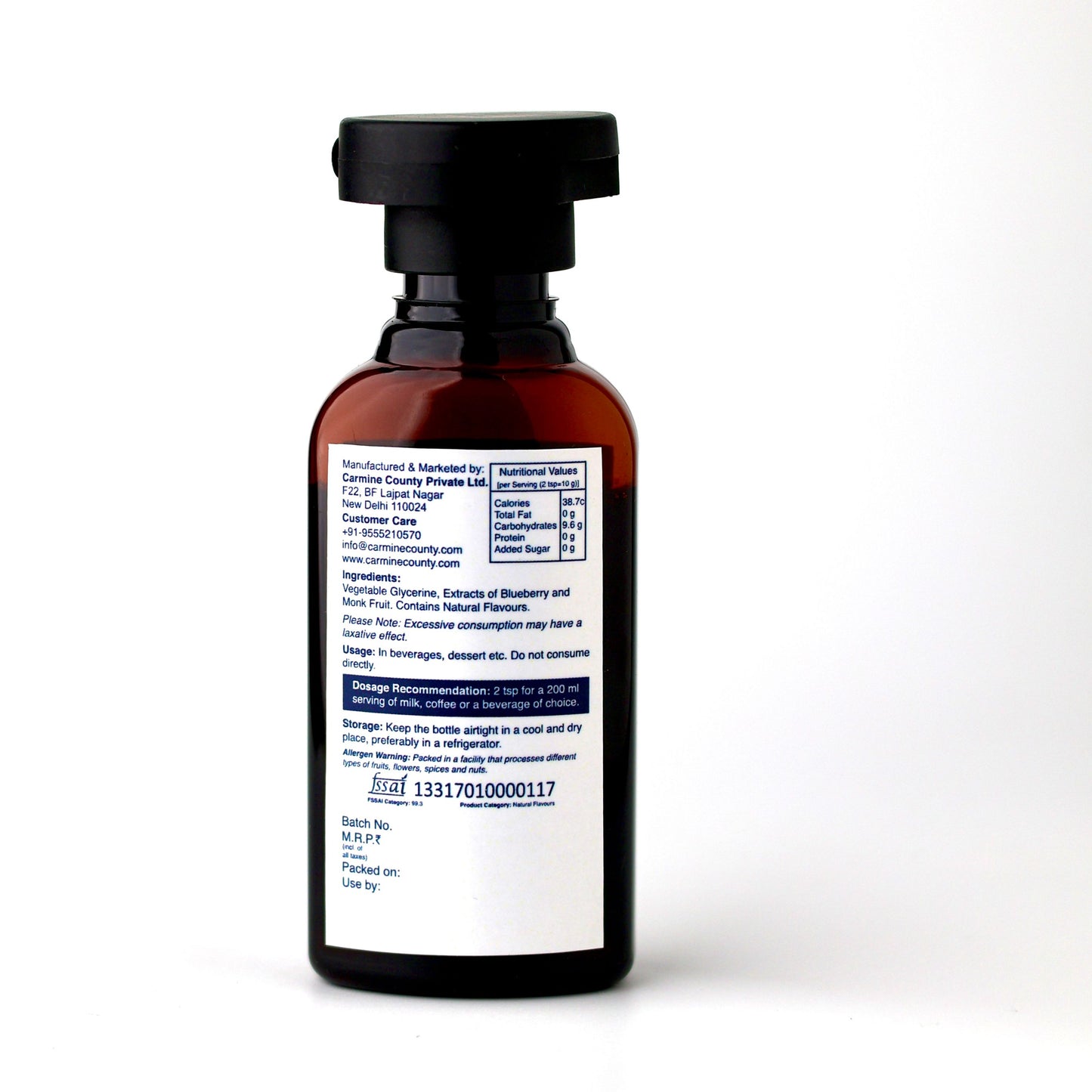 Zero Sugar Syrups - Combo of 5 Syrups (Alphonso Mango, Blueberry, Strawberry, Tropical Bliss and Rose), 60 g each