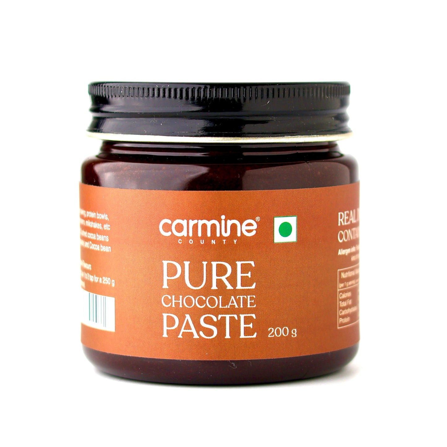 Artisanal Chocolate Paste 200g – Crafted with Barry Callebaut, No Artificial Flavours, No Added Colors, No Preservatives, Contains Crushed Cocoa Nibs