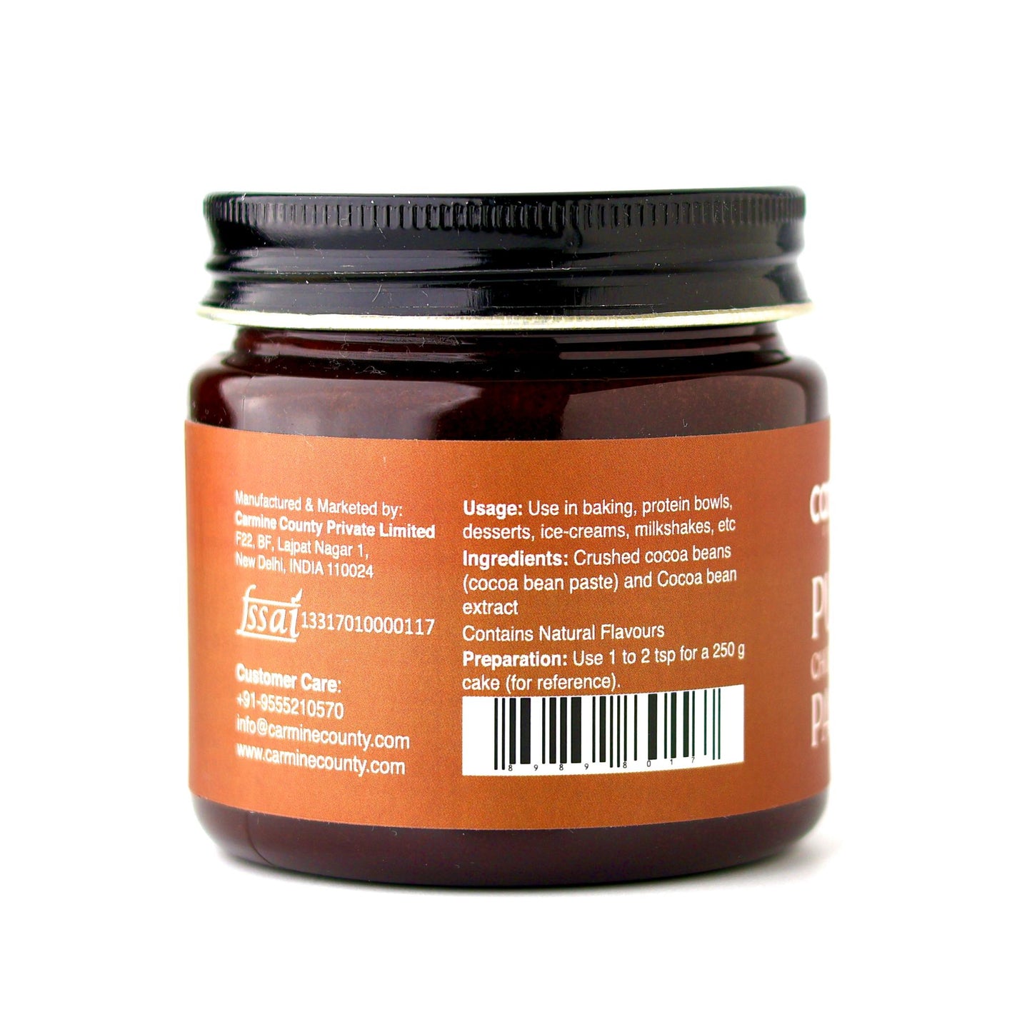 Artisanal Chocolate Paste 200g – Crafted with Barry Callebaut, No Artificial Flavours, No Added Colors, No Preservatives, Contains Crushed Cocoa Nibs