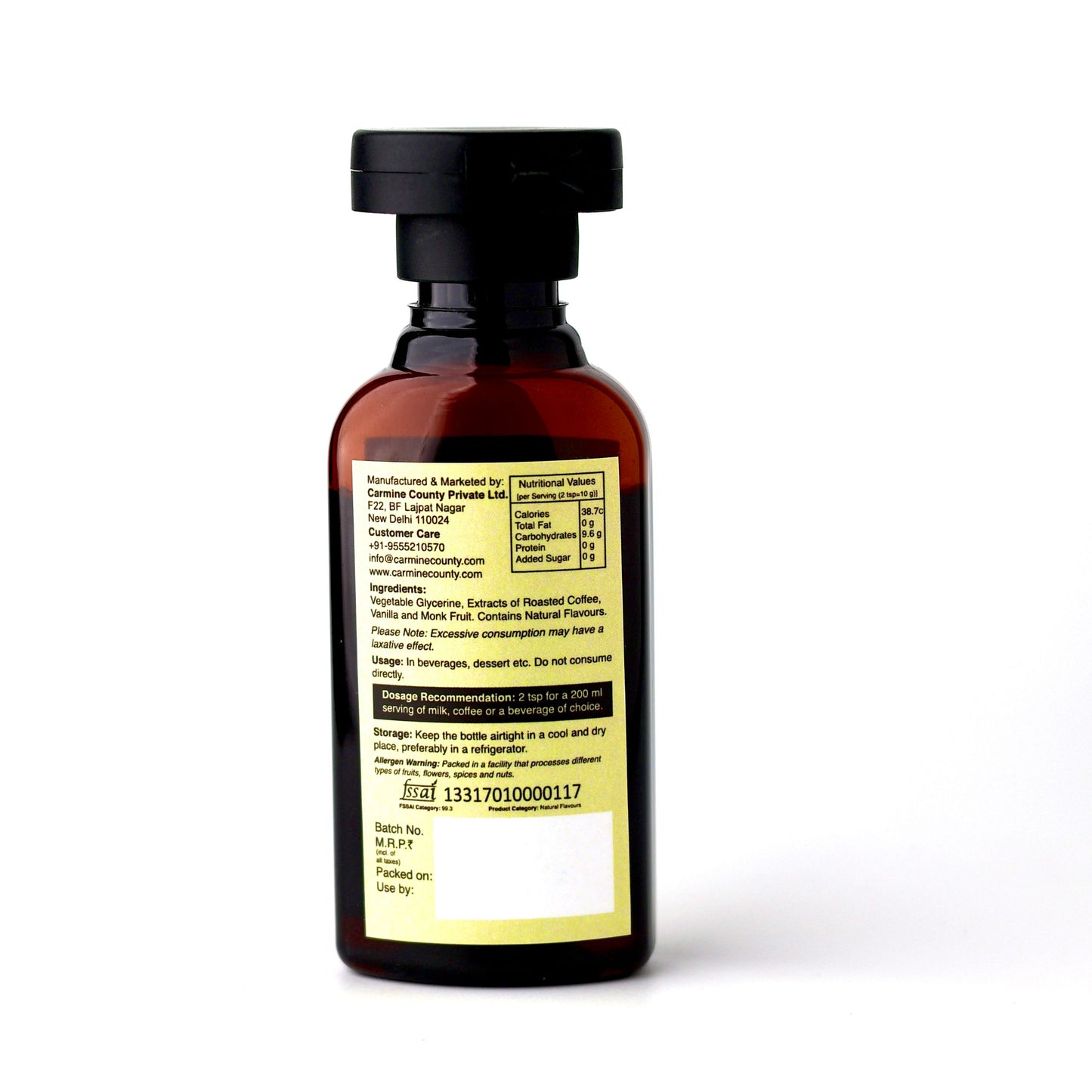 Zero Sugar Syrups - Combo of 5 Syrups (French Vanilla, Cinnamon Vanilla, Coffee Tiramisu, Rose and Lemon Lime), 60 g each