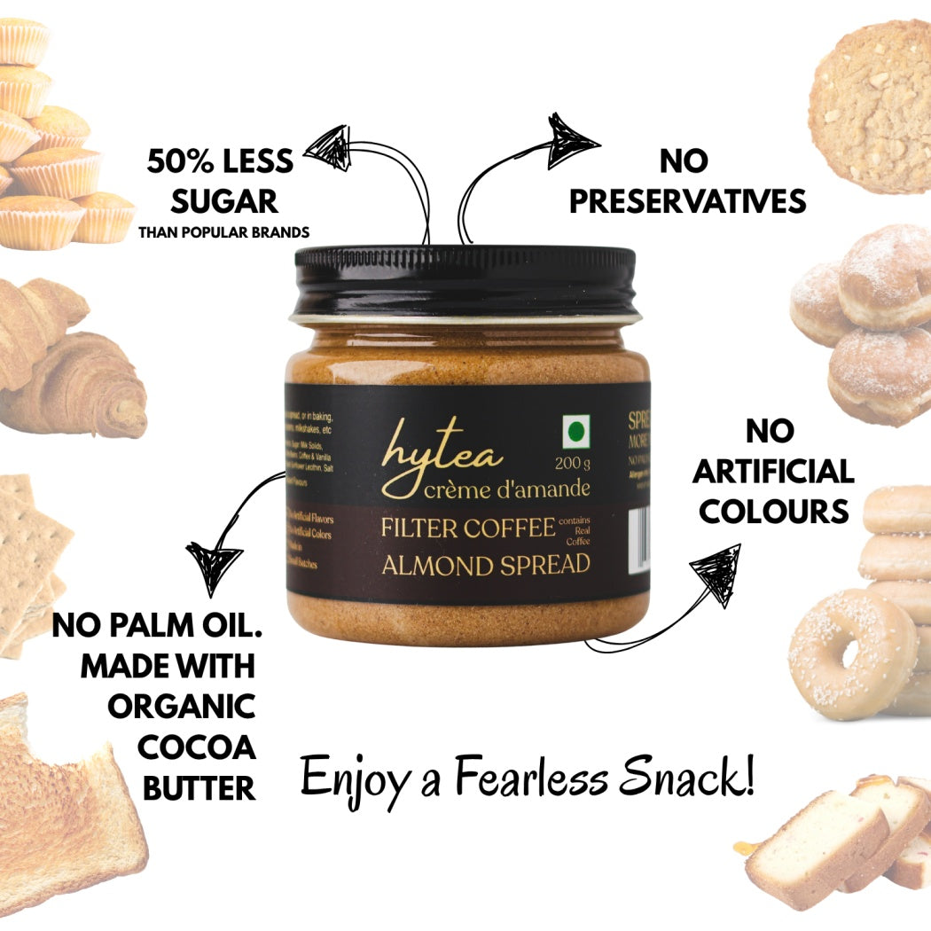 Hytea Natural Almond Cream Spreads | Combo Gift Pack of 4 Flavours | 200 g each