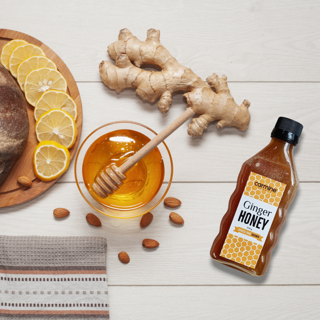 Carmine County Combo of Acacia, Lemon and Ginger Honey