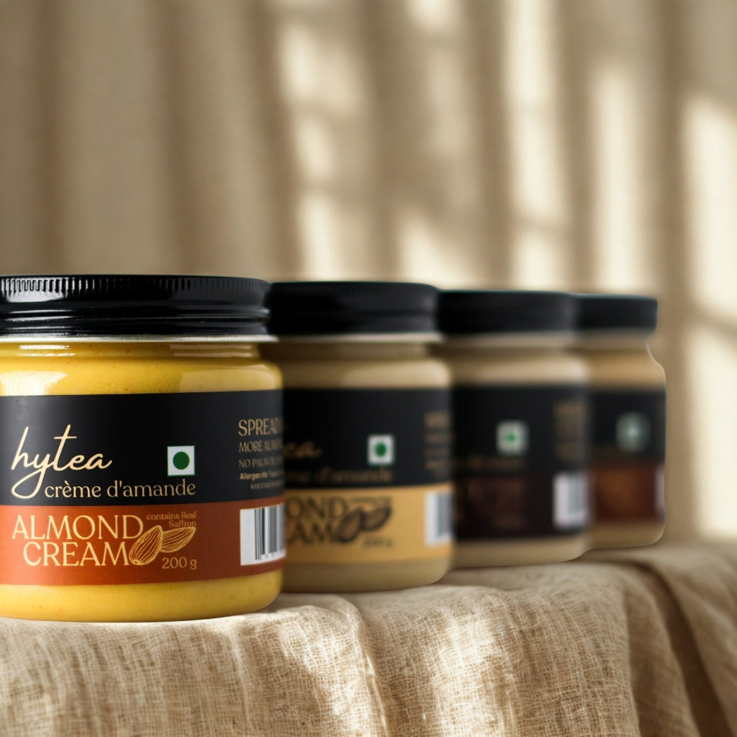 Hytea Spreadable Saffron Almond Cream 200 g, Made with Pure Cocoa Butter