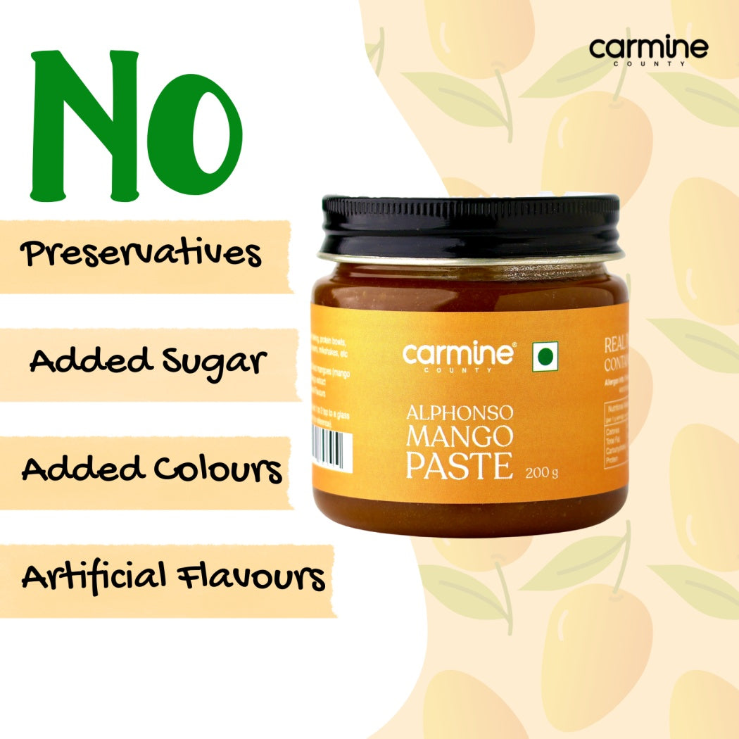 Alphonso Mango Paste 200 g, No Artificial Flavours, No Added Colors, No Preservatives